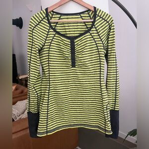 Lululemon Striped Long Sleeve Run Shirt